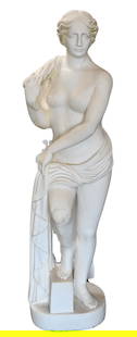 White Marble Life Size Carved Figure of Venus de Milo: White Marble Life Size Carved Figure of Venus de Milo height 64 inches, width 19 inches Provenance: Estate of Stephen F. Osborne, 2185 South Easton Road, Doylestown, Pennsylvania