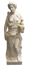 White Marble Life Size Carved Figure of Demeter or Dionysus