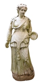White Marble Life Size Sculpture of Pallas Athena Greek Goddess of Wisdom, Art, and War