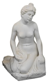 White Marble Sculpture of Water Nymph