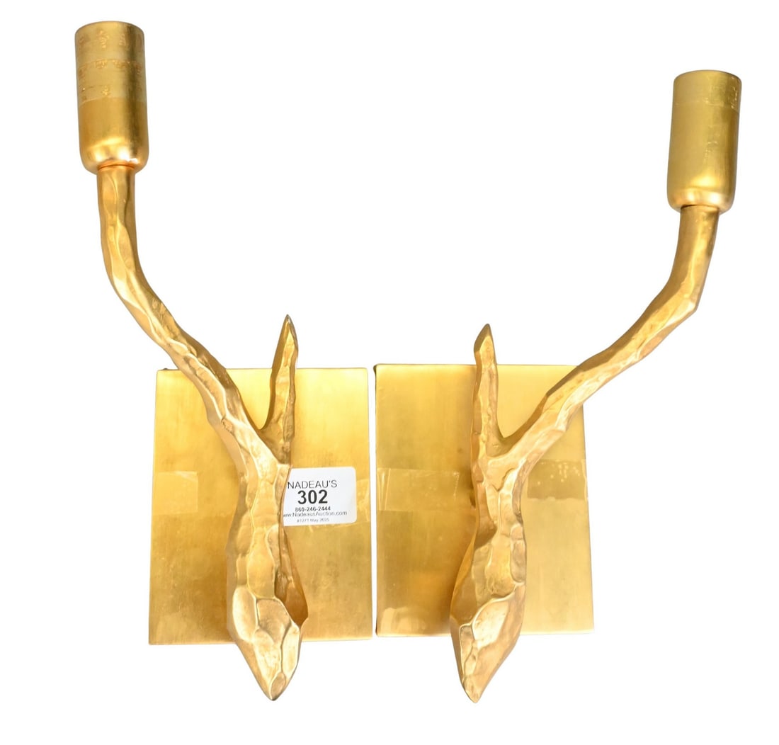 Pair Single Arm Twig Wall Sconces by Vaughn Designs After Giacometti (1 of 5)