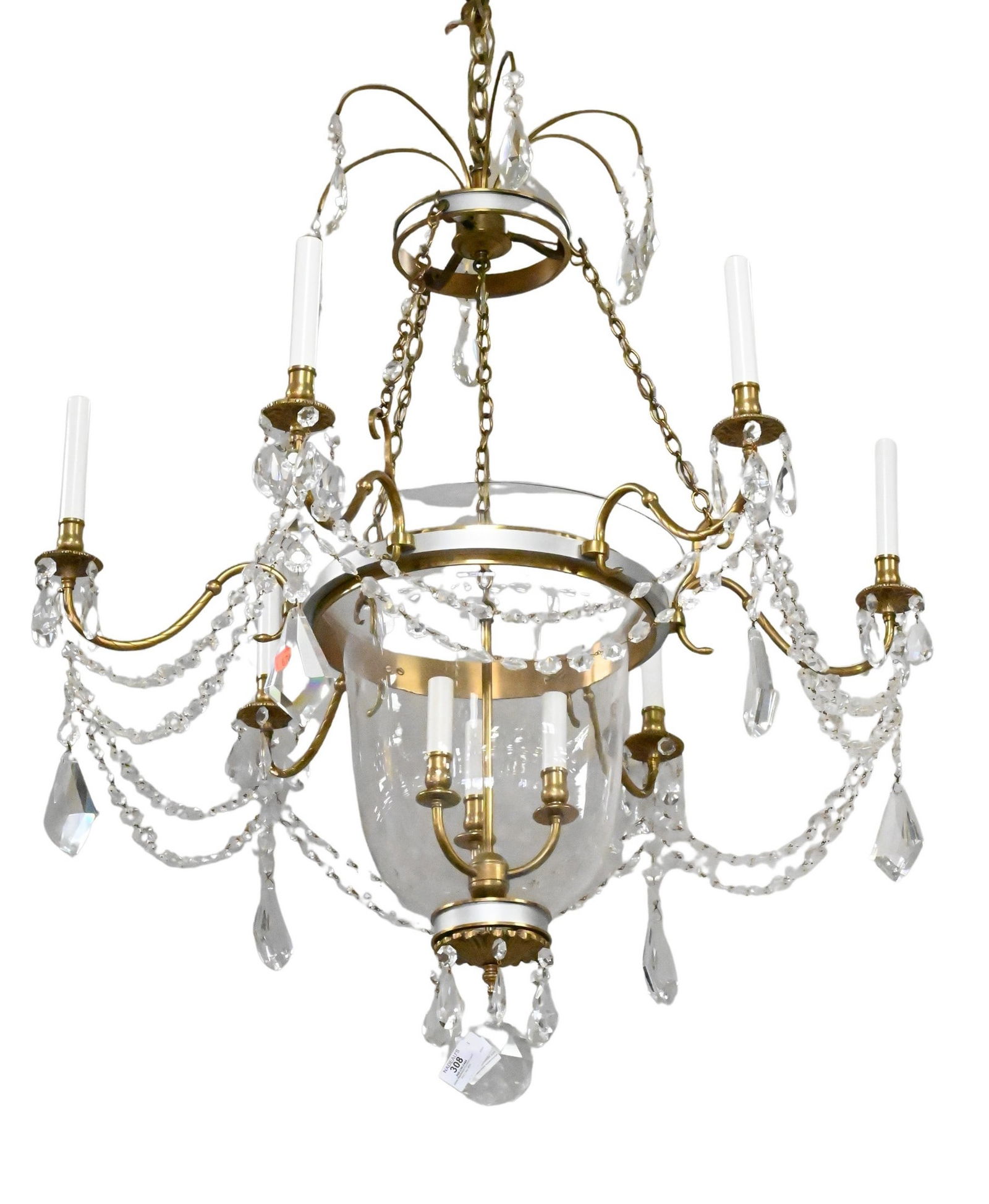 Regency Style Bell Jar Crystal Chandelier (1 of 3)