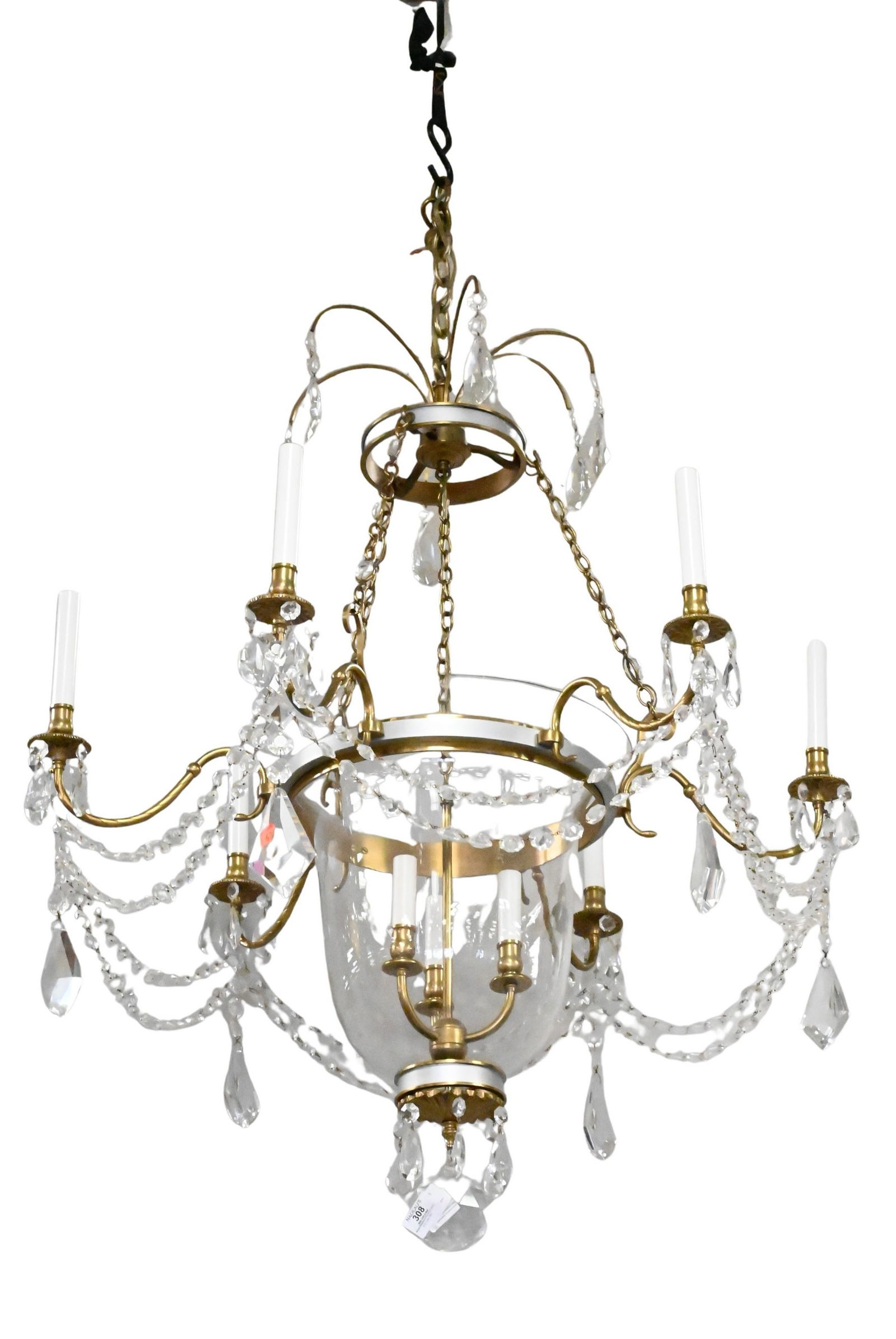 Regency Style Bell Jar Crystal Chandelier (1 of 4)