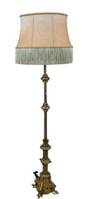 Gothic Revival Brass Floor Lamp
