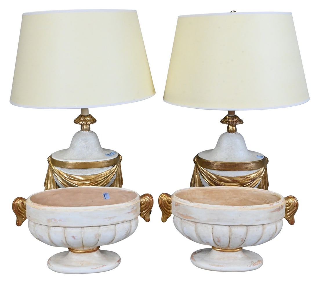 Two Pairs of Carved and Gilt Urns (1 of 5)