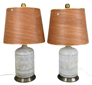 Pair of Mid-Century Modern Glass Jar Table Lamps