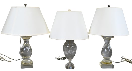 Three Crystal Table Lamps