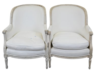 Pair of Louis XVI Style Bergeres
