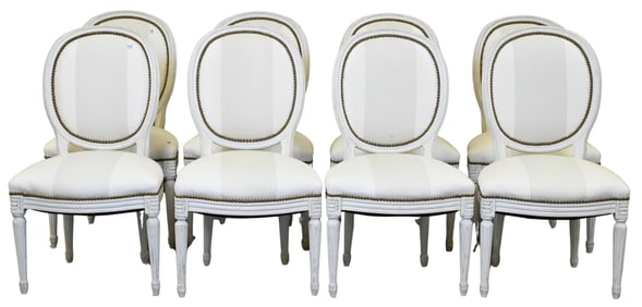 Set of Eight Louis XVI Style Side Chairs