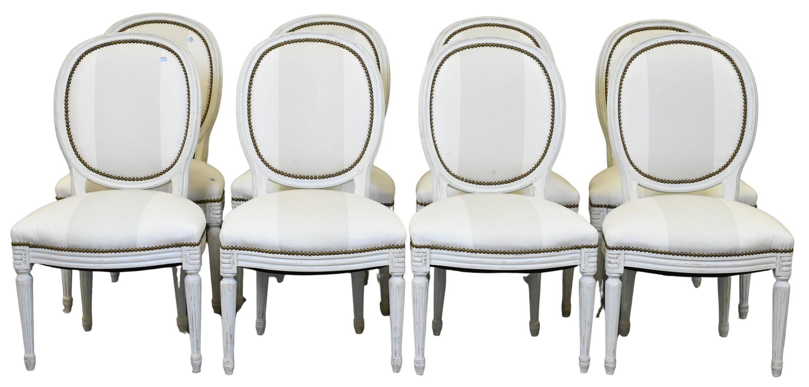 Set of Eight Louis XVI Style Side Chairs (1 of 5)