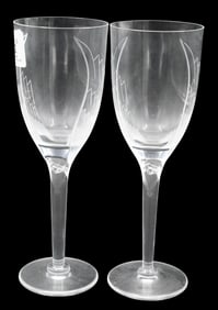 Set of 12 Lalique Crystal Angel Champagnes