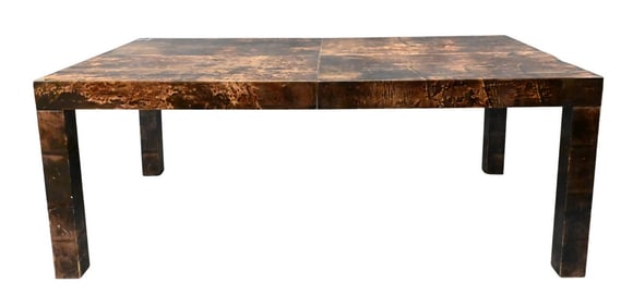 Aldo Tura Lacquered Goatskin Dining Table