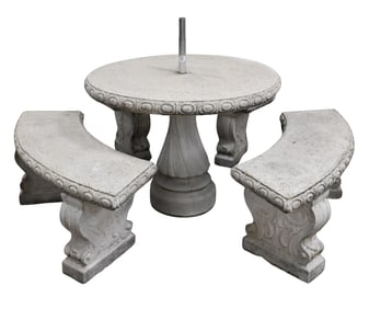 Cast Concrete Four Piece Set
