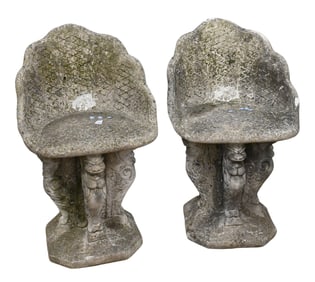 Pair of Cast Cement Chairs