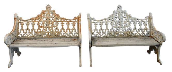 Pair of Cast Iron Benches