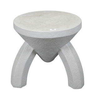 Modern Tripod Side Table: Modern Tripod Side Table hand textured accent table with cone shaped by meeting three carved legs height 19 inches, diameter 20 inches