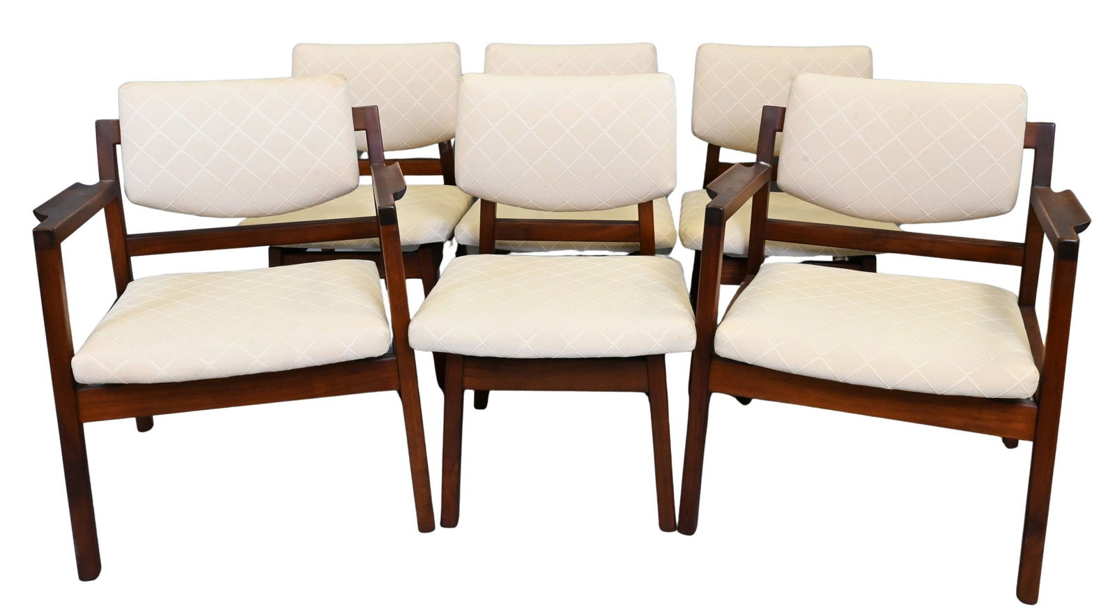 Set of Six Jens Risom Walnut Dining Chairs (1 of 5)