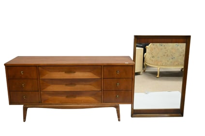 United Furniture Mid-Century Modern Walnut Dresser