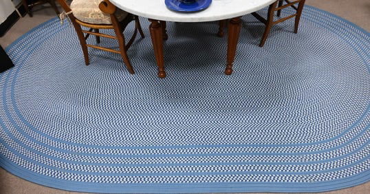 Oval Blue and White STARK Carpet