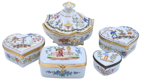 Five Piece Le Tallec for Tiffany & Company "Cirque Chinois" Porcelain Group