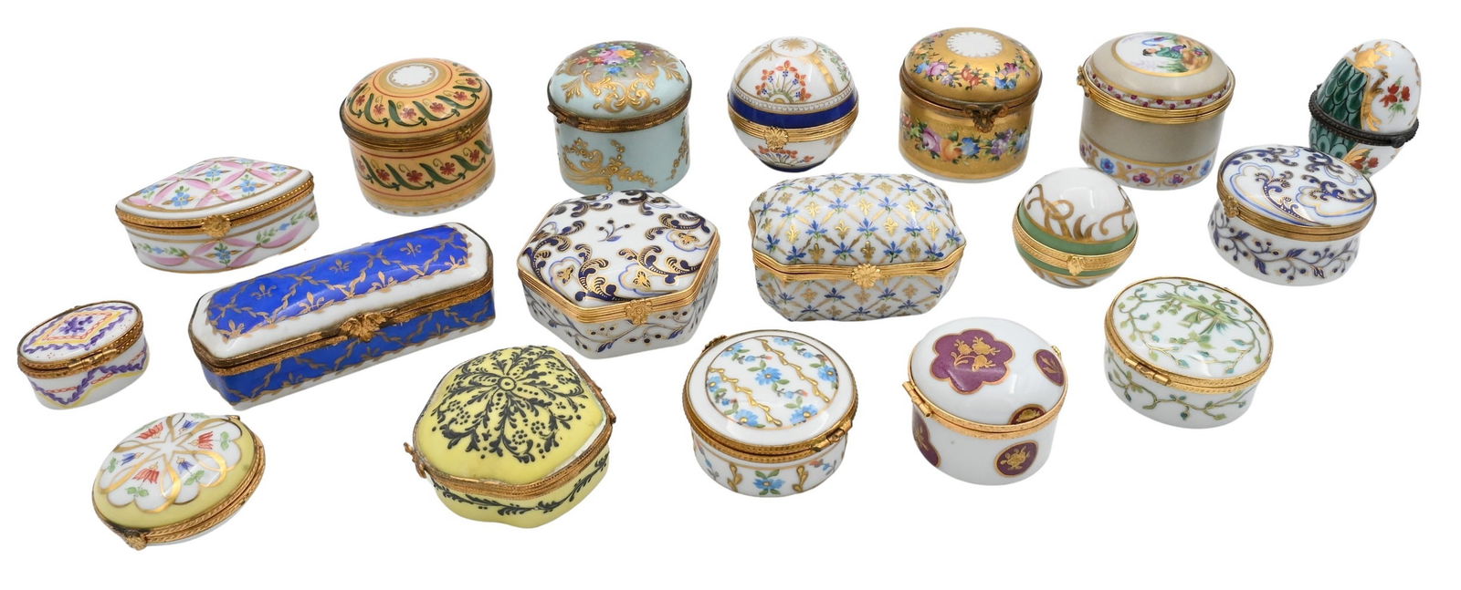 Eighteen Le Tallec and Tiffany and Company Porcelain Hinged Boxes (1 of 10)