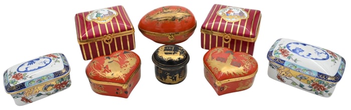 Eight Pieces of Le Tallec for Tiffany and Company Chinoiserie Porcelain Group