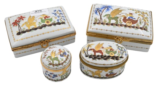 Four Piece Tiffany and Company Private Stock "Cirque Chinois" Porcelain Group