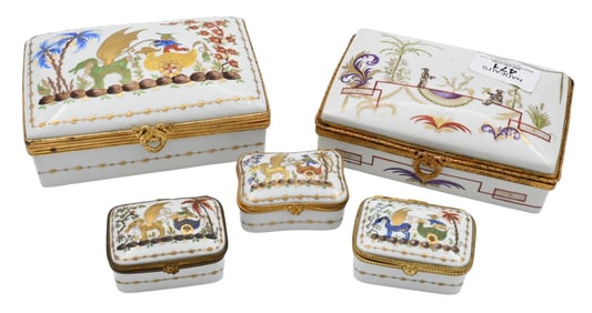 Five Piece Le Tallec for Tiffany and Company "Cirque Chinois" Porcelain Group