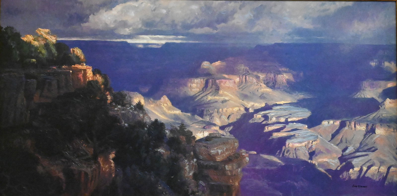 Curl Walters (American Born 1950): Curl Walters (American Born 1950) "National Treasure" Grand Canyon Harde embellished giclee edition 730/980 Signed lower right Curt Walters, COA on verso Height 30 x 60 Provenance: Estate of Stephen F