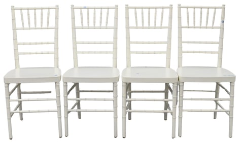 Set of Four Faux Bamboo Side Chairs