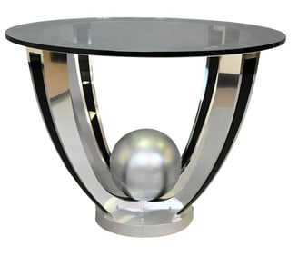Art Deco Round Glass Top Table