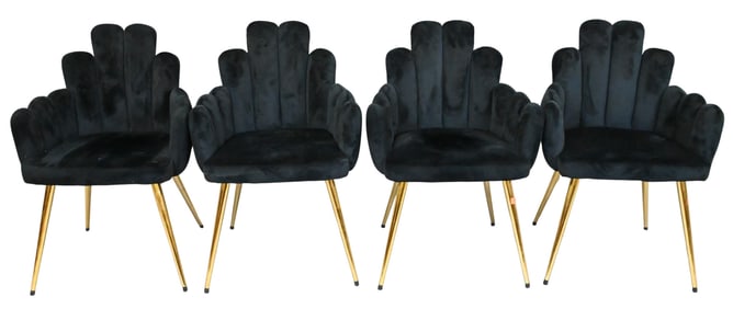 Set of Four Cimota Black Dining Chairs