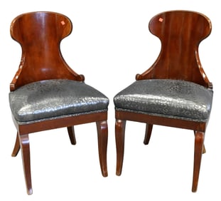 Pair of Custom Biedermeier Style Balloon Side Chairs