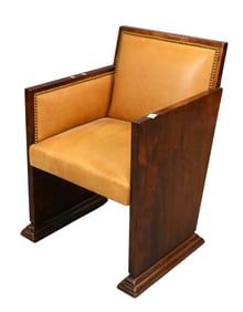 Art Deco Lacquered Burl Wood Armchair