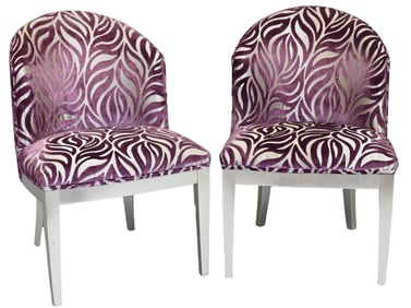 Pair of Contemporary Zebra Print Side Chairs
