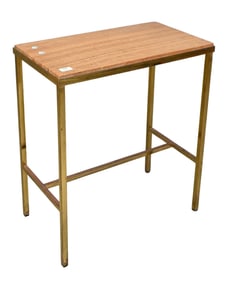 Mid-Century Modern Marble Top Brass Side Table