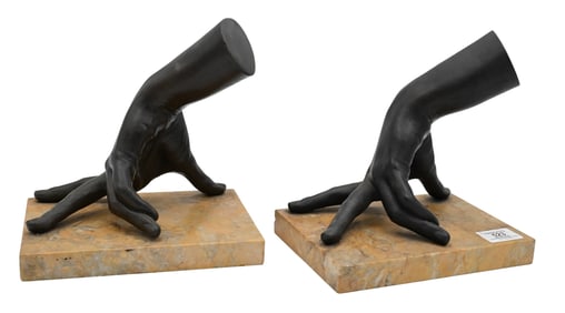 After Auguste Rodin (French 1840-1917) Pair of Bronze Hand Bookends