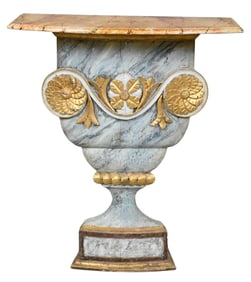 Neoclassical Style Italian Carved and Painted Console Table