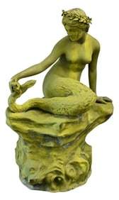 Large Figural Cast Bronze of Mermaid