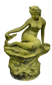 Large Figural Cast Bronze of Mermaid