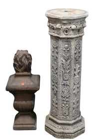 Two Piece Lot and Cast Concrete Pedestal
