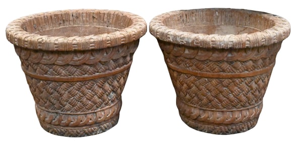 Pair of Cast Concrete Urns