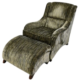 Michael Berman Upholstered Easy Chair and Ottoman