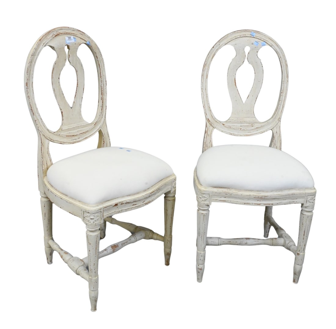 Pair of Custom Made Louis XVI Style Side Chairs (1 of 5)