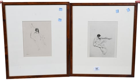Pair of Warren David (American 1865-1928) Female Studies
