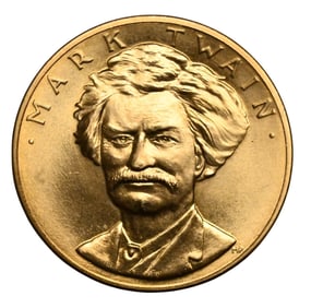 1981 Gold Mark Twain 1 OZ Pure Gold 21.6K American Arts Medallion