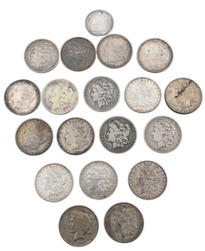 18 Morgan and Peace Dollars