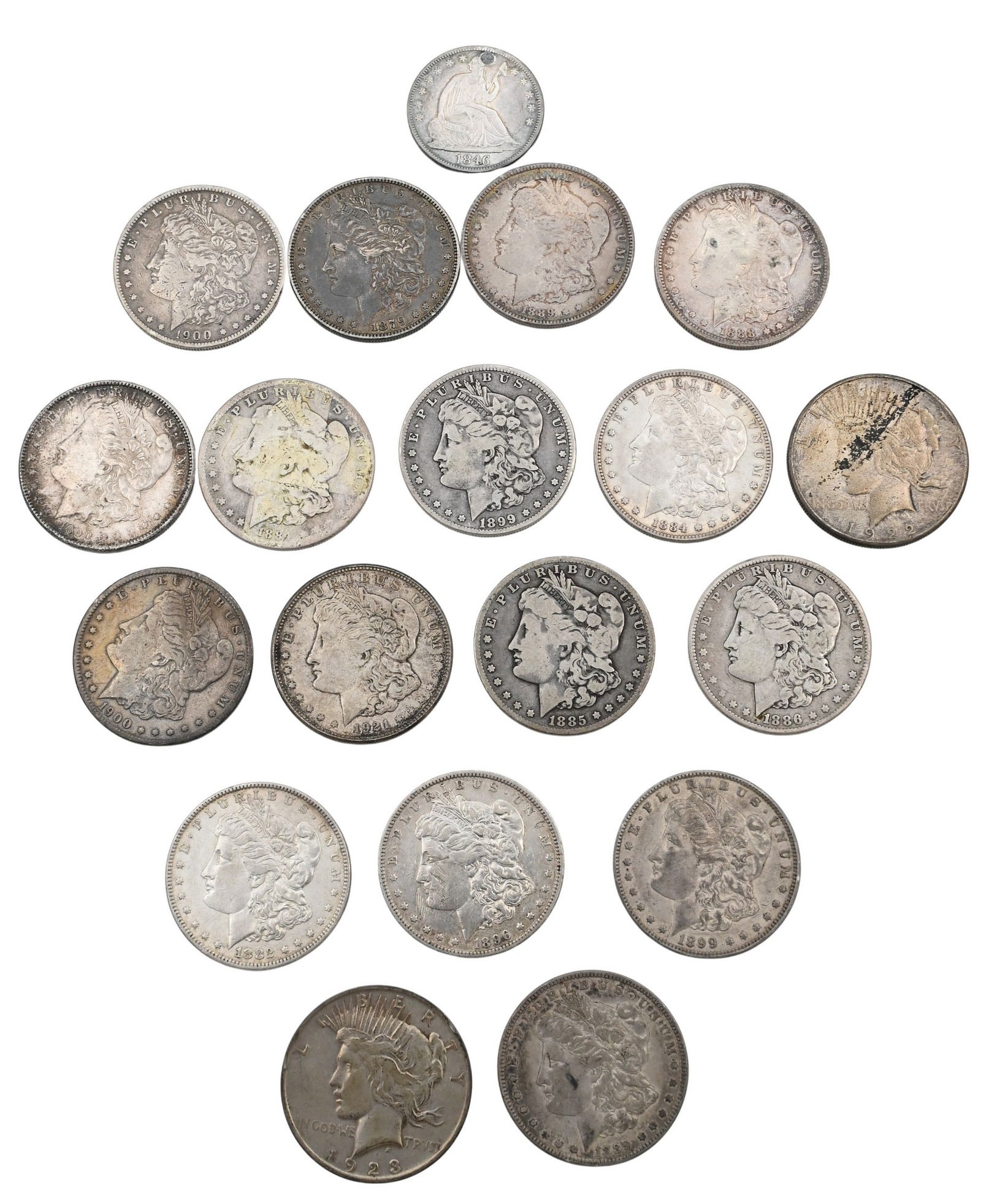 18 Morgan and Peace Dollars (1 of 6)