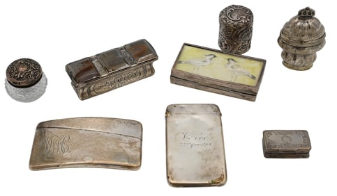 Eight Sterling Silver Desk Top Articles