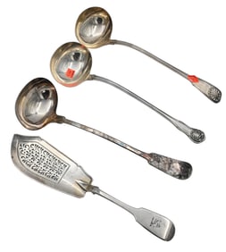 Four Sterling Silver Implements